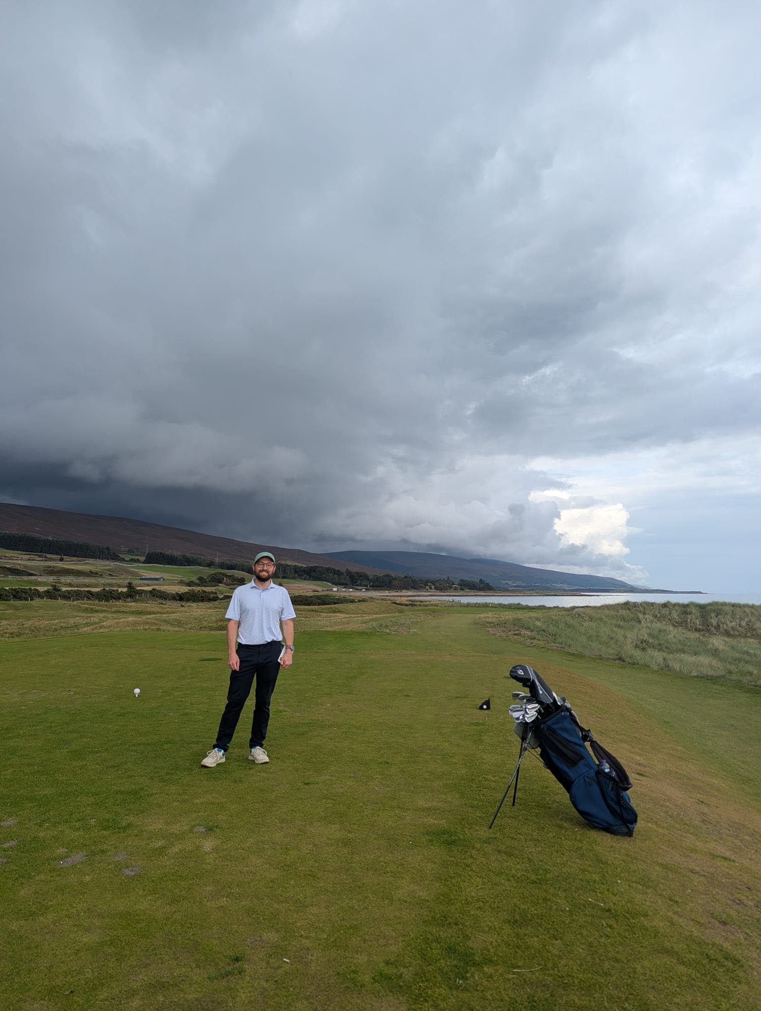 Oliver at a Scottish golf course