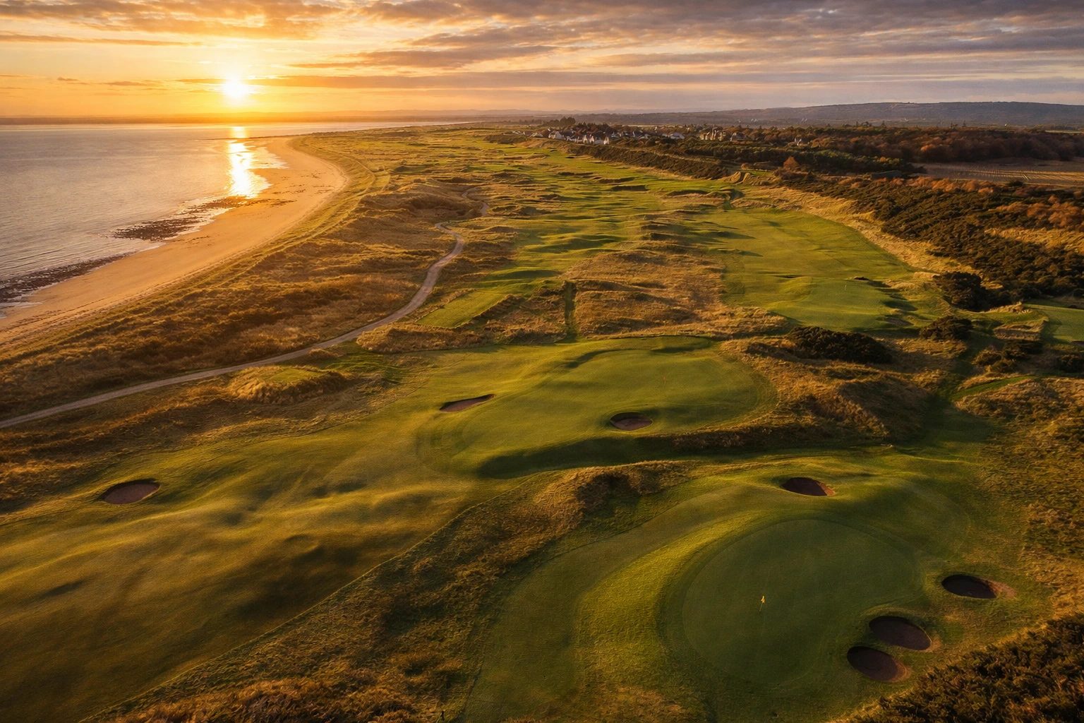 Scenic golf course with rolling green fairways